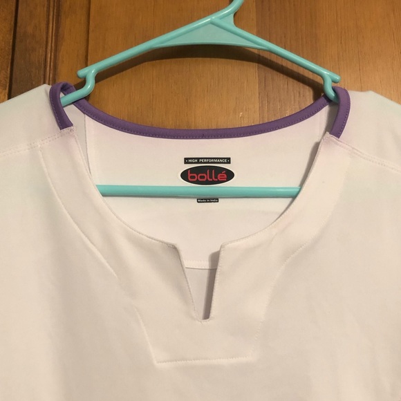 NWT Bolle Athletic Tennis T-shirt V-neck XL White - Picture 2 of 7